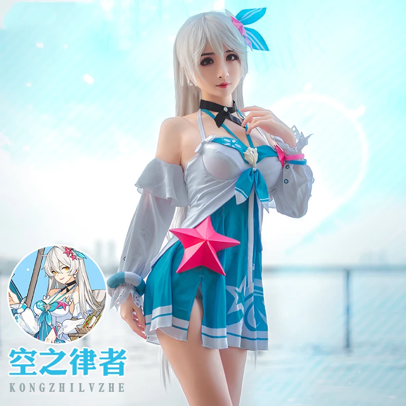 Аниме Honkai Impact 3 NaCl бикини Прекрасный купальник полный комплект+ Морская звезда косплей костюм для женщин Хэллоуин новинка