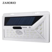 ZAHORIO светодиодный солнечный светильник s Открытый датчик движения настенные лампы Водонепроницаемый аварийный светильник подходит для сада передней двери гаража забор