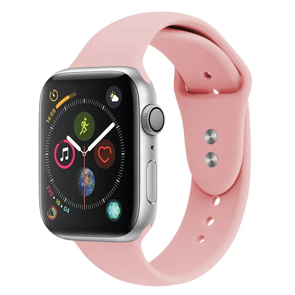 Сменный силиконовый спортивный ремешок 38 мм 44 мм для Apple Watch Series 1 2 3 4 - Цвет ремешка: Light Pink