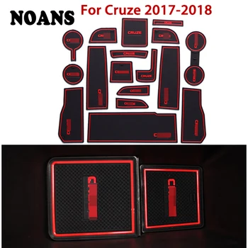 

1set Car Interior Cup Mat Door Gate Slot Pad Storage Box Mat for Chevy Chevrolet Cruze 2018 2017 2009-2014 2015 2016 Accessories