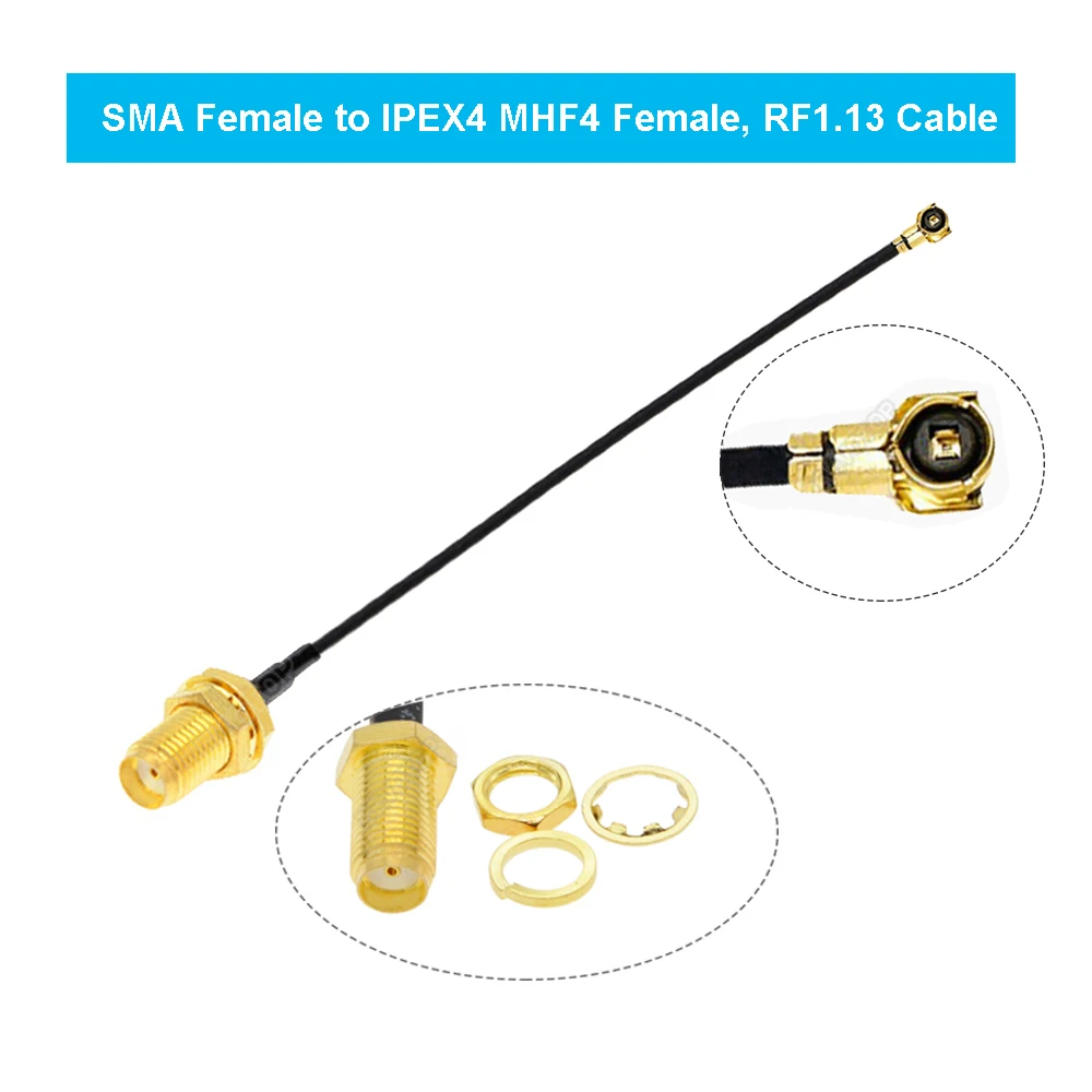 2PCS IPEX4 to SMA Pigtail RP-SMA/SMA WiFi Antenna Adapter