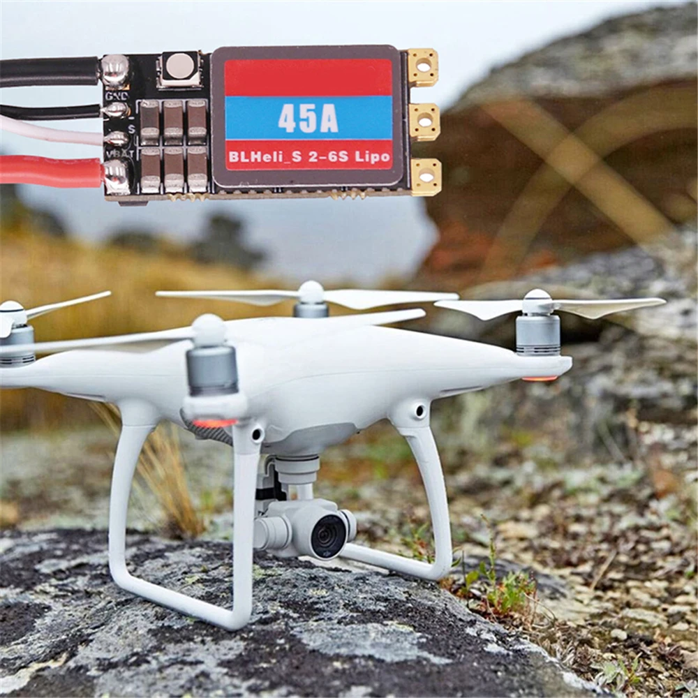 BLHeli_S 35A/45A бесщеточный ESC с светодиодный светильник 2S 6S LIPO для FPV пересекающего