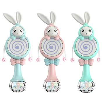 

Baby Rabbit Style Toys Mobile Musical Rattle Soft Teether Interactive Toy Xmas Birthday Gifts Educational Toys