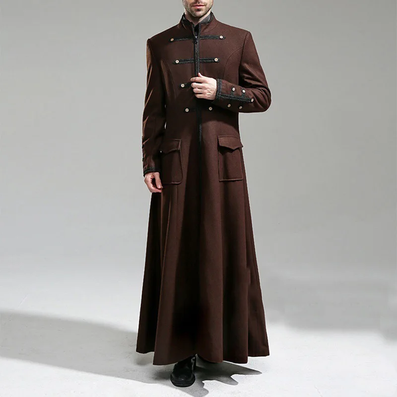 Long Trench Military Cotton Frock Coat 