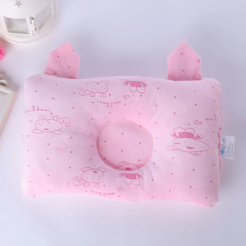 Pink Постельные принадлежности для мамы и детей, детские подушки из мягкого хлопка, прямоугольные, противоапноэ, Детские накладные, вогнутые, очаровательные, не мигрирующие подушки - Цвет: Pink