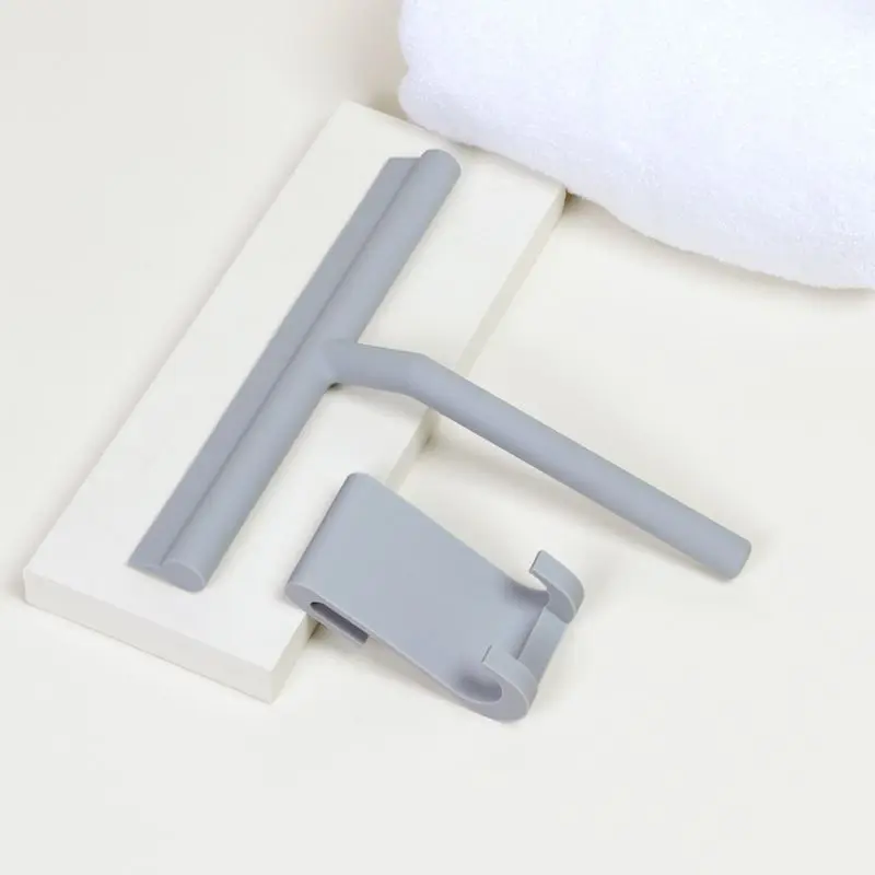 Outdoor Silicone Blade Glass Window Wiper With Silicone Blade Bathroom / Kitchen / Car Glass Cleaning Brush With Support Hook