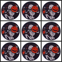 

10PCS Wholesale Skull Patches Punk Embroidered Patches For Clothing Thermoadhesive Patches On Clothes Jacket Applique Badges