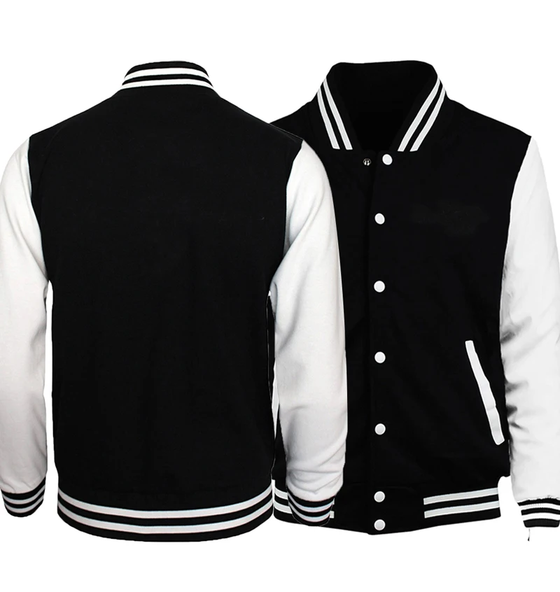 Sale Jacket Men Black White Baseball Uniform Solid Color Jackets 2018 Spring Autumn Customize Coat Hipster Streetswear | Мужская одежда