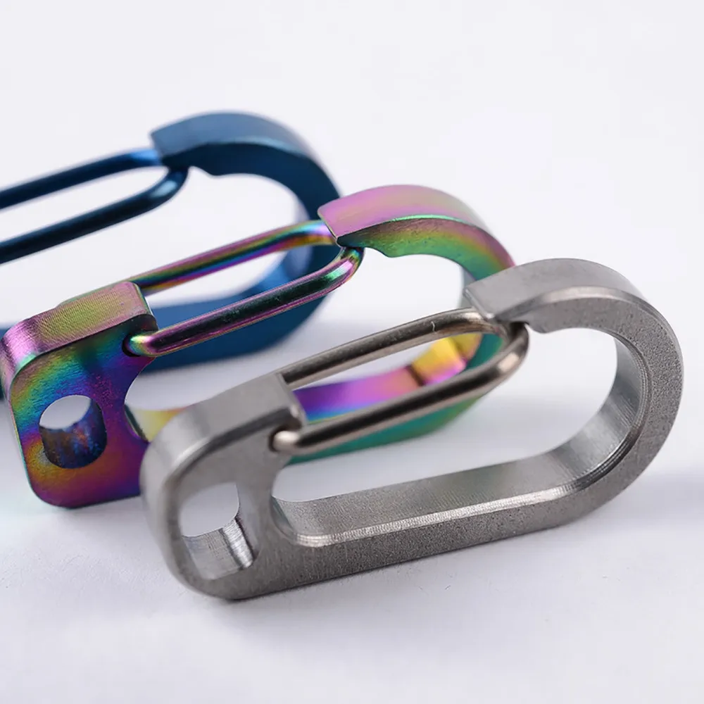 High Quality EDC Titanium Alloy Carabiner Keychain Buckle Hanger Carabiner Keyring Holder Carbine Climbing accessories