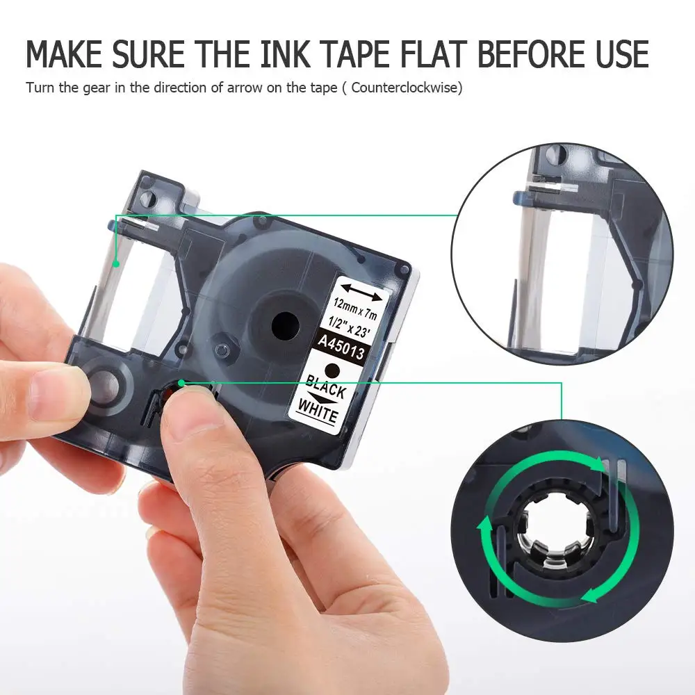 45013 45010 Dymo D1 호환 라벨 테이프 12mm 45016 45017 45018 45021 45026 라벨 프린터 LM160 LM350 210D 라벨 메이커