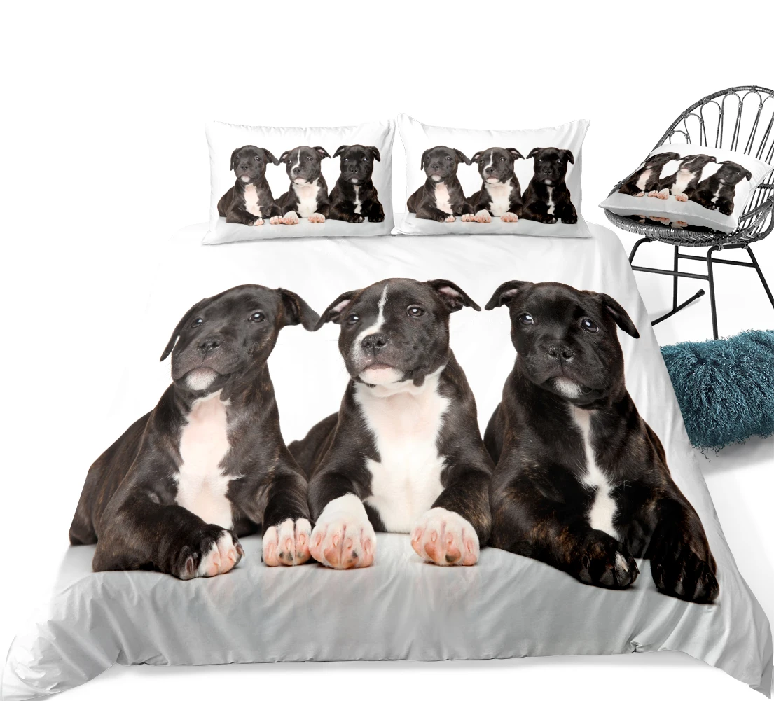 3D набор пододеяльников для собак, черный комплект постельного белья для собак, детский пододеяльник для домашних животных, 3 шт., домашний текстиль для животных, белый комплект постельного белья, Прямая поставка