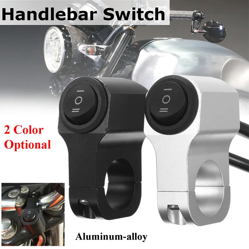 22mm 7/8inch Aluminum Motorcycle Handlebar Headlight Switch Three-position Waterproof 12V Fog Spotlight Retro | Автомобили и