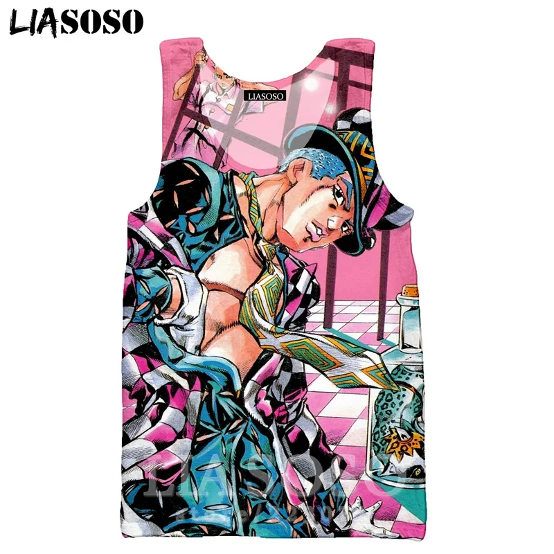 8 LIASOSO для мужчин и женщин Jolyne Cujoh Толстовка 3D принт аниме JoJo Необычные Приключения жилет с круглым вырезом майка без рукавов пуловер A317-03 - Цвет: 8