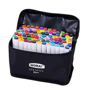 

1 Box Markers 80 Colors Double Head Graphic Sketch Twin Marker Pen Bookmark Manga Drawing Lettering Calligraphy Art Supplies