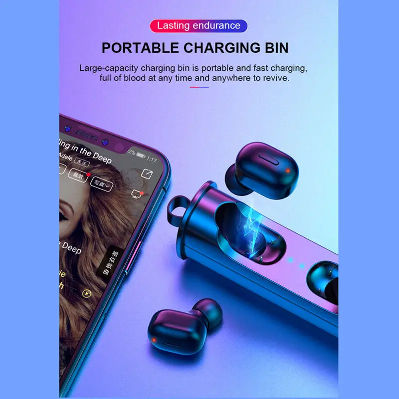 T1 Tws V4.2 Bluetooth наушники беспроводные наушники стерео наушники с микрофоном Портативный Hifi глубокий бас звук беспроводная гарнитура