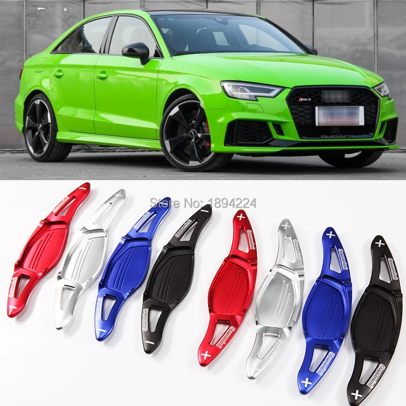 

2pcs High Quality Aluminum Car Steering Wheel Shift Paddle Shifter Extension For Audi RS3 2017