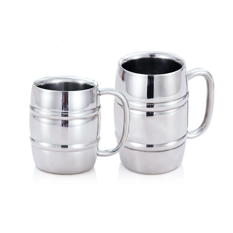 

Stainless Steel Beer Mugs Milk And Coffee Mugs Thickened Double Wall Tea Cups Big Travel Mug Camping Mugs With Handle 350ml550ml