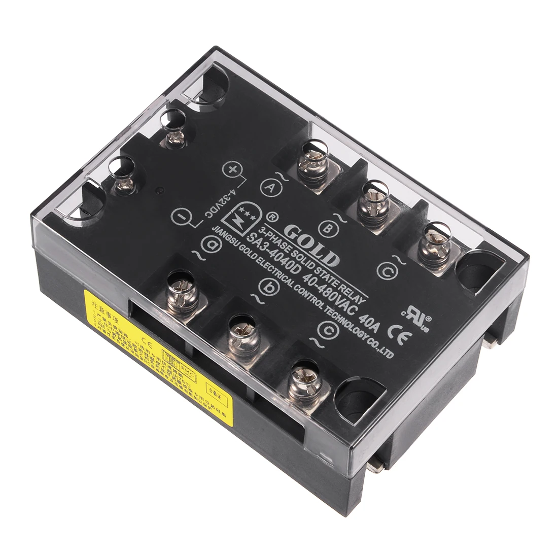 

uxcell SA34040D 4-32VDC to 40-480VAC 40A Three Phase Solid State Relay Module DC to AC