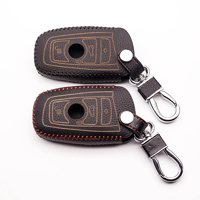 Genuine leather car key case cover For BMW 1/5/6/7 series M3 M5 X1 X3 X5 X6 E36 E39 E46 E30 E60 E92 3 button remote starline a91 |