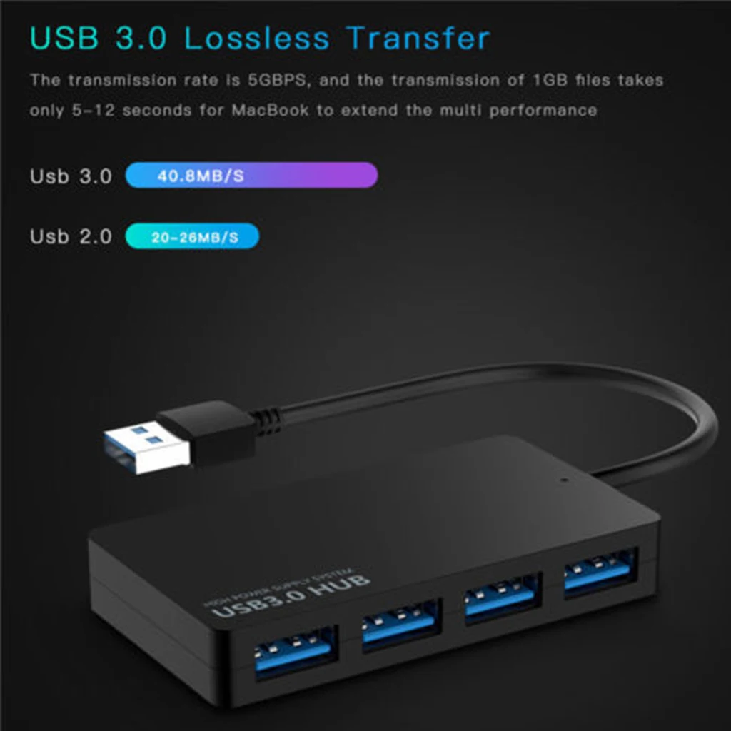 Адаптер USB 3,0 4-Порты и разъёмы док-станция USB делитель док-станция USB чехлы для айфонов 5 5 Гбит/с para ноутбук ПК компьютер концентратор USB