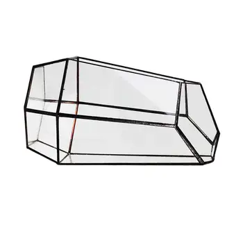 

House Greenhouse Hexagonal Glass Vase for Fee Garden Miniature Mini Landscape