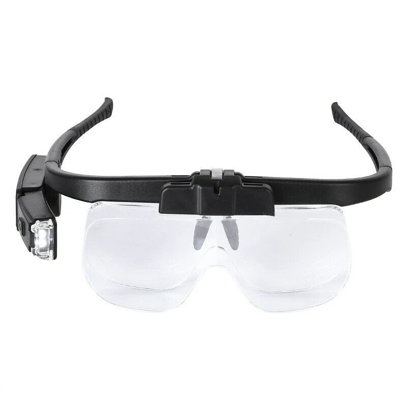 LED Illuminated Rechargeable Magnifying Glass 1.5X 2.0X 2.5X 3.5X 4.0X 4.5X Head Eyeglass Magnifier Optical Acrylic Lens Loupe