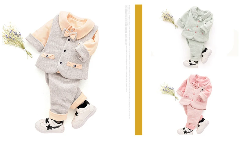 Infant Baby Clothes Suits Girls Boys Clothing Sets Children Suits 3 Pieces Tops Pants Vest Long Sleeve Spring Autumn Outfits