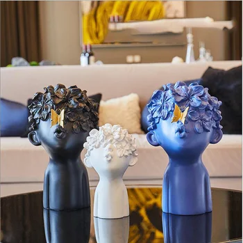 

Figurines Cute Butterfly Boy Sculpture Home Furnishing Decoration Crafts Coffee Bar Living Room Ornament Simple Minimalist Resin