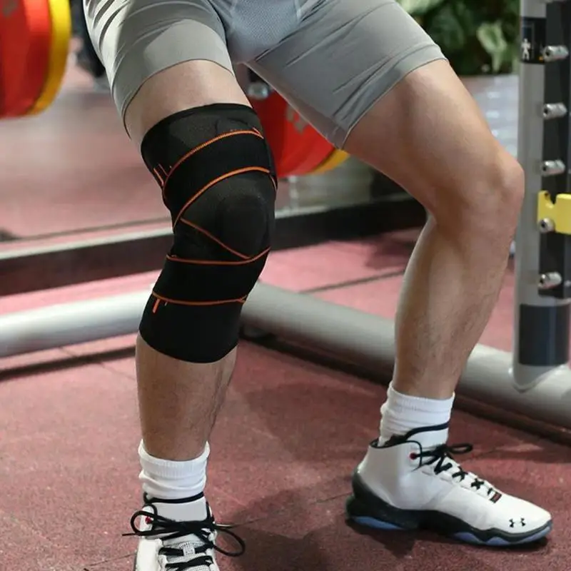 1 шт. Нескользящая 3D напорная фитнес-беговая повязка для катания на велосипеде наколенники эластичные спортивные защитные компрессионные накладки