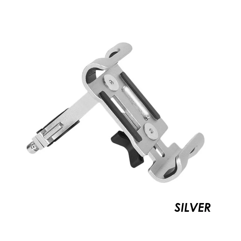 silver Универсальный MTB Мотоцикл держатель для телефона на руль велосипеда держатель алюминиевый регулируемый металлический велосипедный Кронштейн для мобильного телефона - Цвет: silver