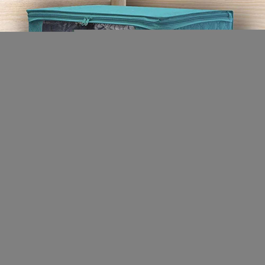 3pcs Home Clear Window Packing Container Travel Bedding Quilt Organizer Zipper Foldable Clothing Storage Bag Non Woven Dustproof