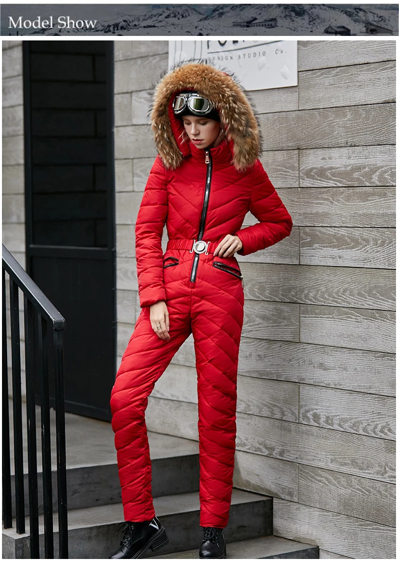 New Women Ski jacket and Pant Ski suits Females Jumpsuit Women Snowboard Waterproof Overall Russia