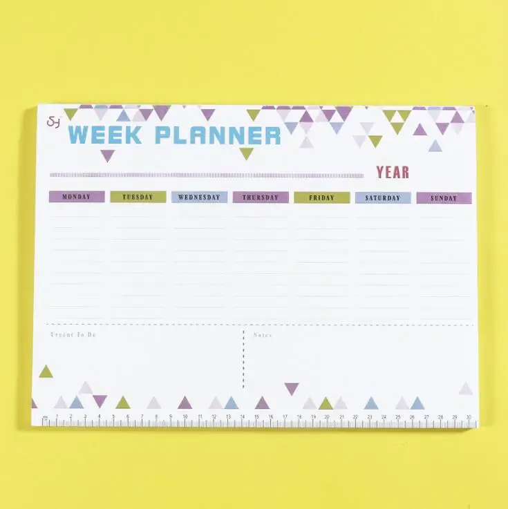 Weekly planner A Новейший уникальный 54 листа А4 Еженедельный Органайзер блокнот Ежедневный список блокнотов школа планирования канцелярские принадлежности - Цвет: Weekly planner A