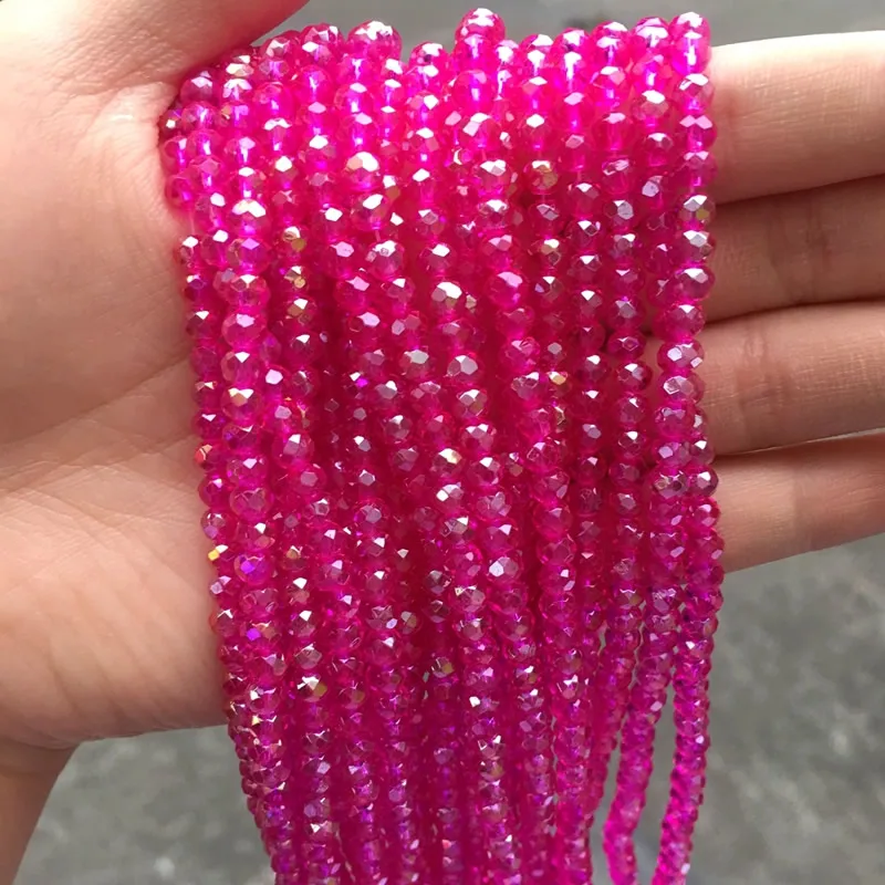 Weebee Lot De 100 Perles Intercalaires En Cristal Plaqu Argent Tch Que Perles En Vrac Pour La Fabrication De Bijoux Et De Bracelets Rouge Siam~p113324497