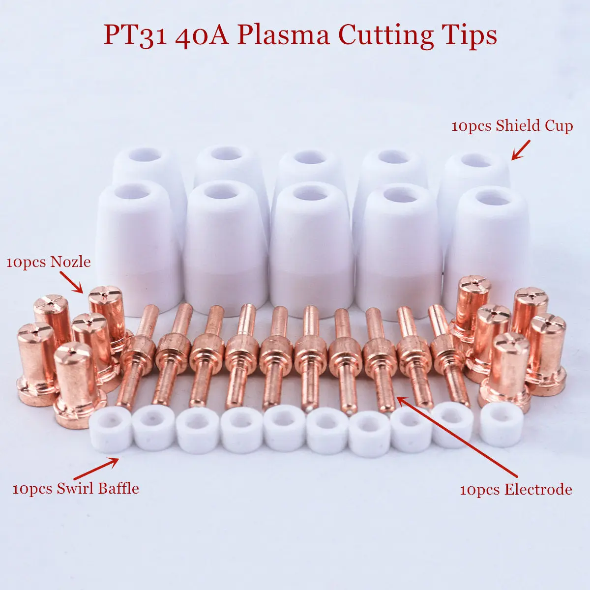 40 шт. фонарь для плазменной резки удлиненный 40A PT31|Сварочные сопла| |