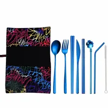 Stainless Steel Cutlery Set 9pcs Dinnerware Set Western Food Steel Cutlery Tableware Christmas Gift Forks Knives Spoons Set