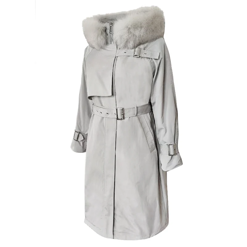 Женский пуховик с капюшоном Janveny Толстая теплая длинная парка на 90% белом утином