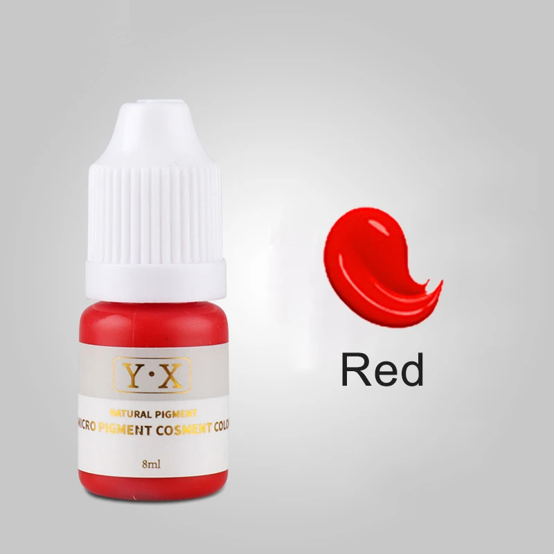 Red 7 цветов, Перманентный макияж, косметические чернила для бровей, губ, линия для глаз, тату, цветной микроблейдинг, пигмент, набор для бровей, тату, цветные чернила - Цвет: Red