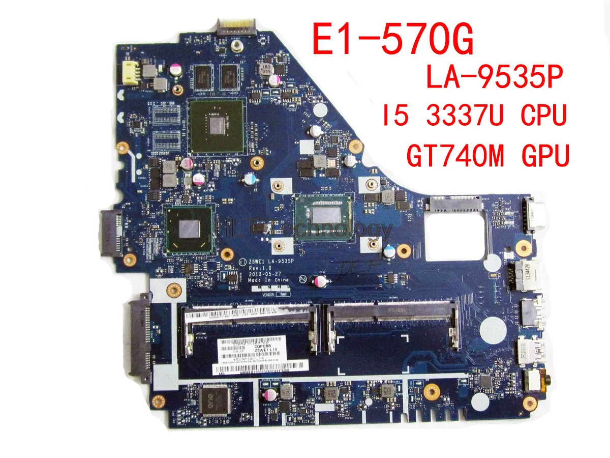 HOLYTIME материнская плата для ноутбука acer aspire E1-570 E1-570G Z5WE1 LA-9535P NBMER11001 I5 процессор GT740M