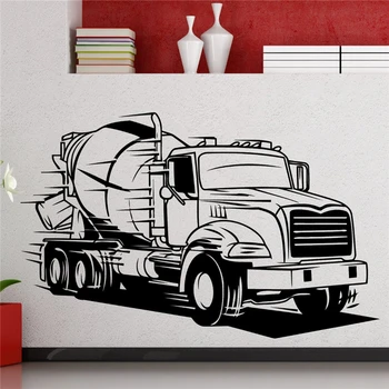 

Wall Stickers Neymar Big Truck Wall Decal Semi Cement Transport Automobile Sticker Home Decoration Room Interior Vinyl 4286