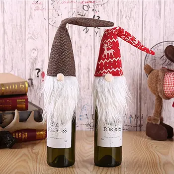 

Christmas Woodsman Restaurant Wine Bottle Cover Gift Bag Champagne Wine Cover Wine Bag Party Decoration