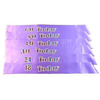 

3pcs Light Voilet zebra fashion printing sash pale pink satin ribbon happy birthday woman girl princess party favors new design