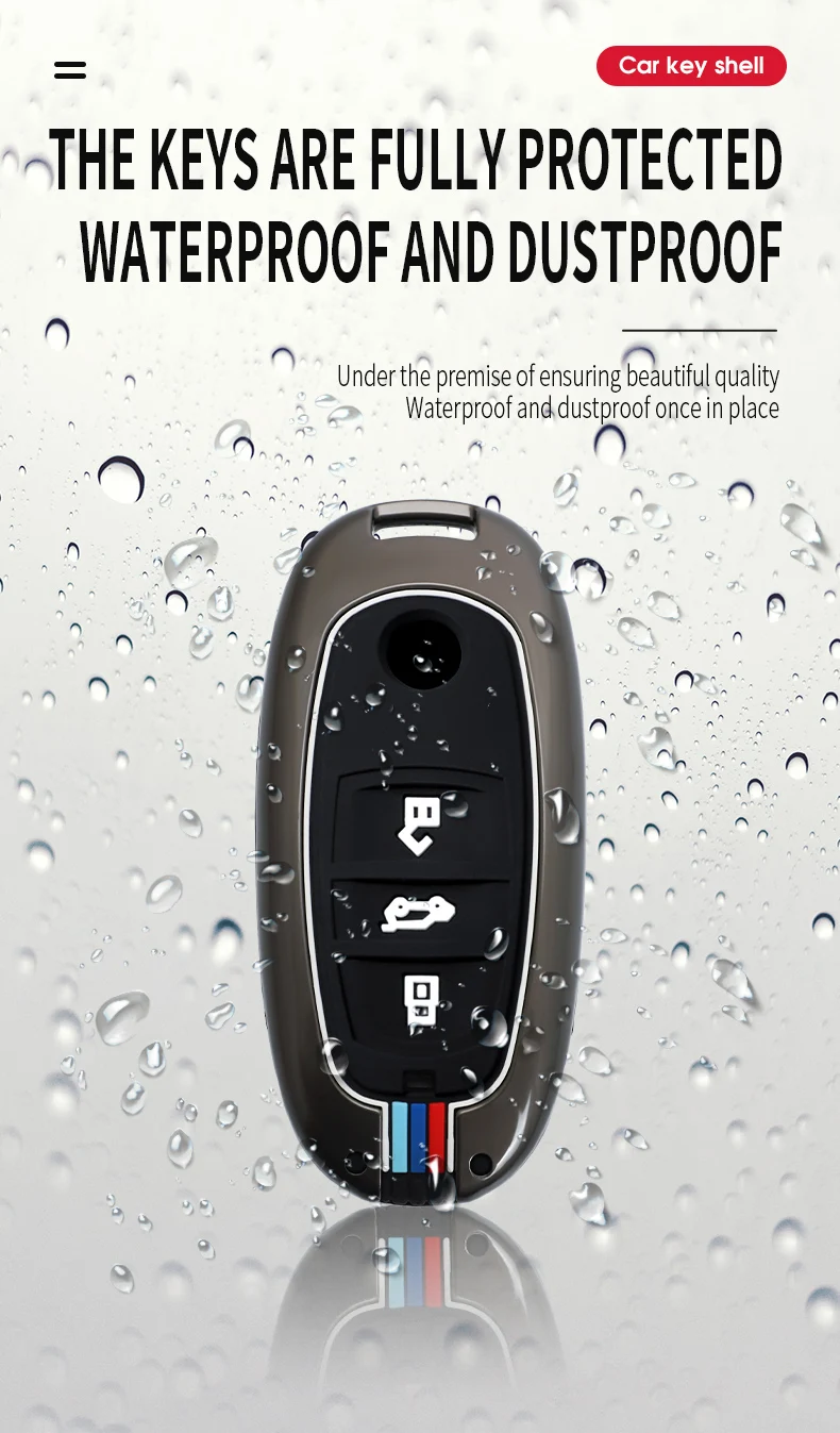 Nuovo supporto di copertura chiave dell'automobile in lega di zinco di alta qualità per Volkswagen VW Touareg 3 pulsanti Fob accessori senza chiave - H82fe5ffa723a4e0dac09fd8299377f52j