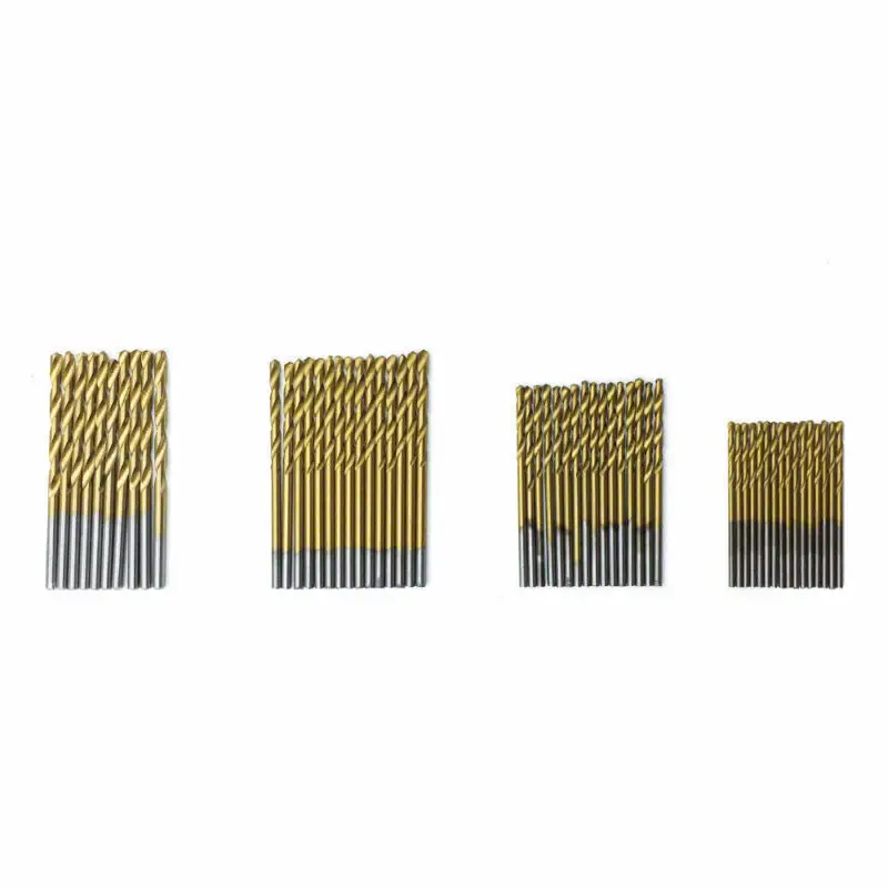 

99pcs Drill Bits Set Tools Titanium coated Twisted Metric Shank HSS Plastics Woodworking Metal