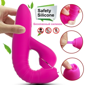 FLXUR Heating Dildo Vibrator for Women Sucking G Spot Tongue Vibrator Clitoris stimulation Soft Silicone Adult Sex Toy for woman 2