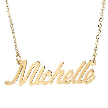 

New Fashion Personalized Name Necklace Stainless Steel Customized Metal Gold Color CutNecklaces Custom Wedding Jewelry