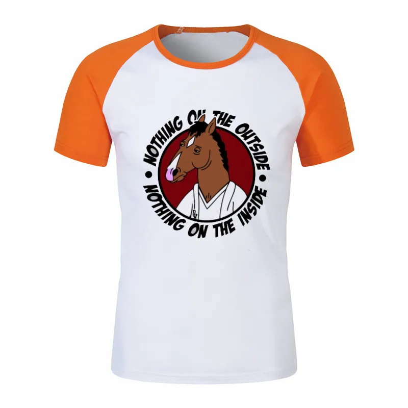 Famous Movie Bojack Horseman T Shirt for Men and Women Summer Fashion Male O Neck Print T-Shirts Streetwear Unisex Graphic Tees - Цвет: P1760I-orange