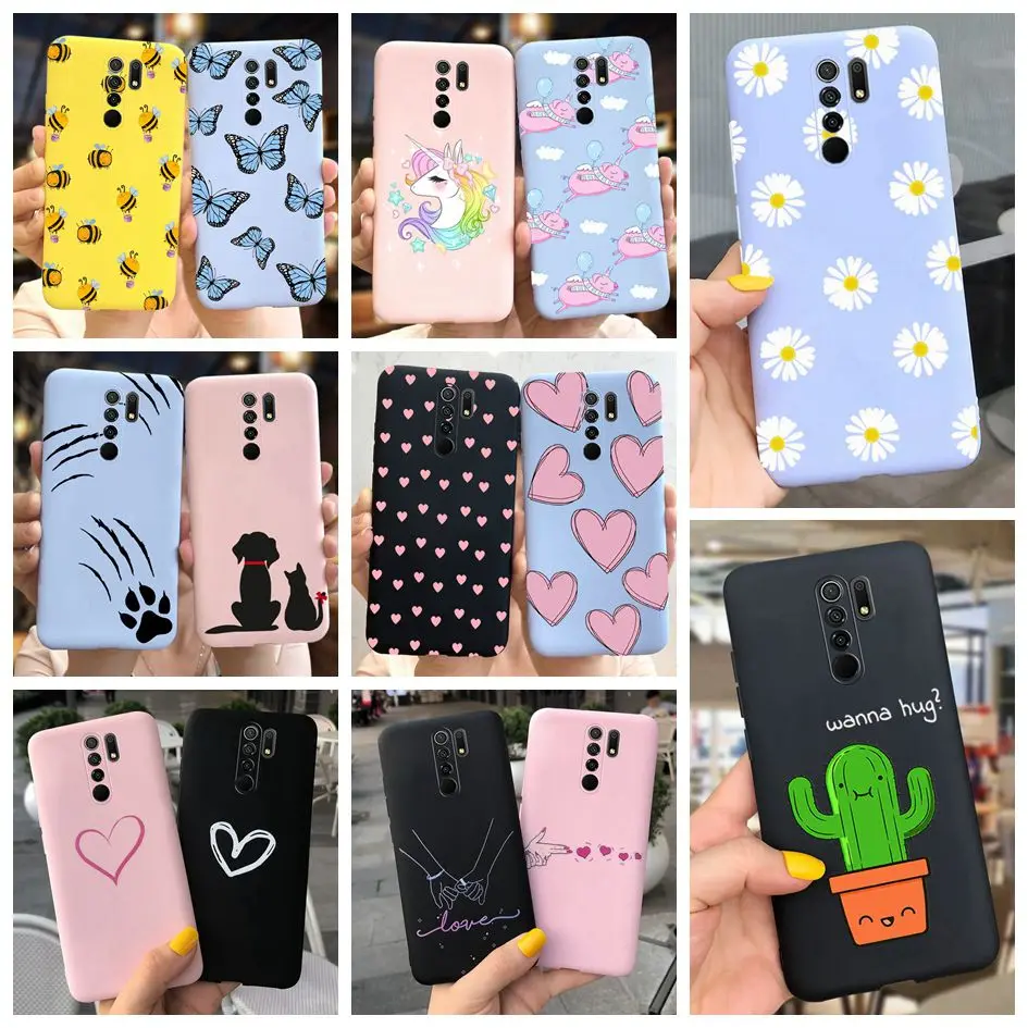 Чехол для xiaomi redmi 9 силиконовая задняя крышка телефона с маргариткой КАКТУСОМ Redmi