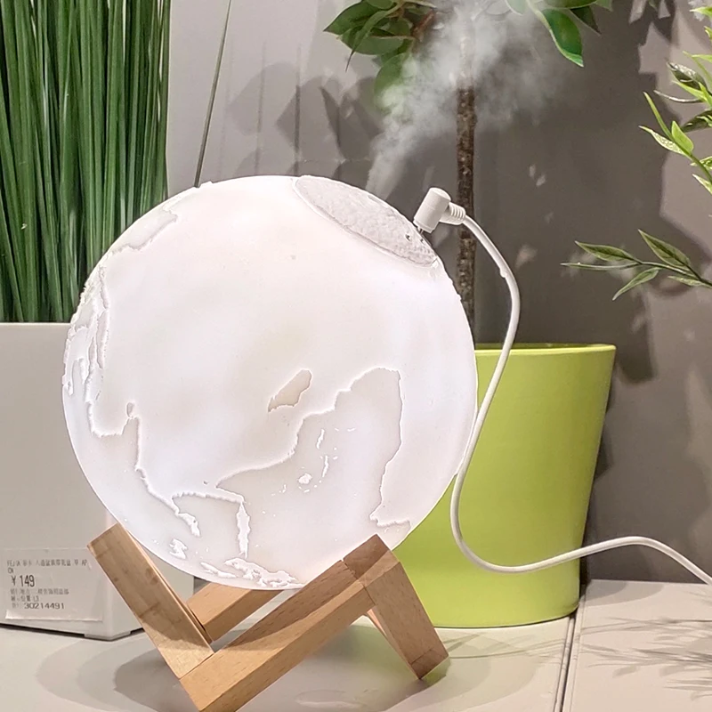 3D увлажнитель воздуха Earth Moon 880 мл USB красочная лампа светильник щение для дома и