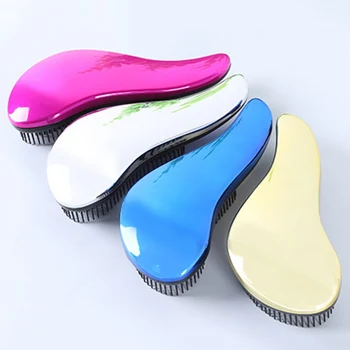 

1pc Makeup Magic Anti-static Hair Brush Comb Styling Tools Shower Electroplate Massage Comb for salon women girls Hair Combs